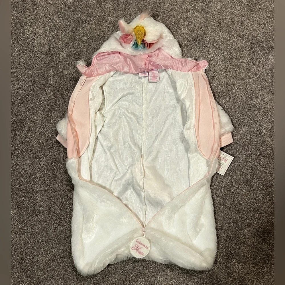 Dream Play Imagine Believe In Magic Plush Unicorn Bunting Bag w/Hood Size 3-6M